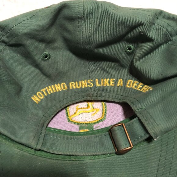 GREEN JOHN DEERE ADJUSTABLE HAT CAP FARMER RANCHER NOTHING RUNS LIKE A DEER MENS - Picture 3 of 4